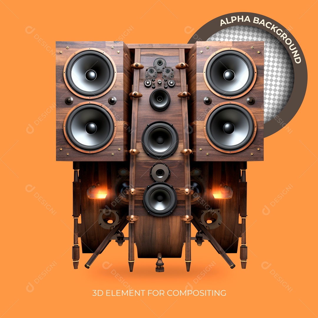 Caixa De Som Elemento 3D Para Composição PSD