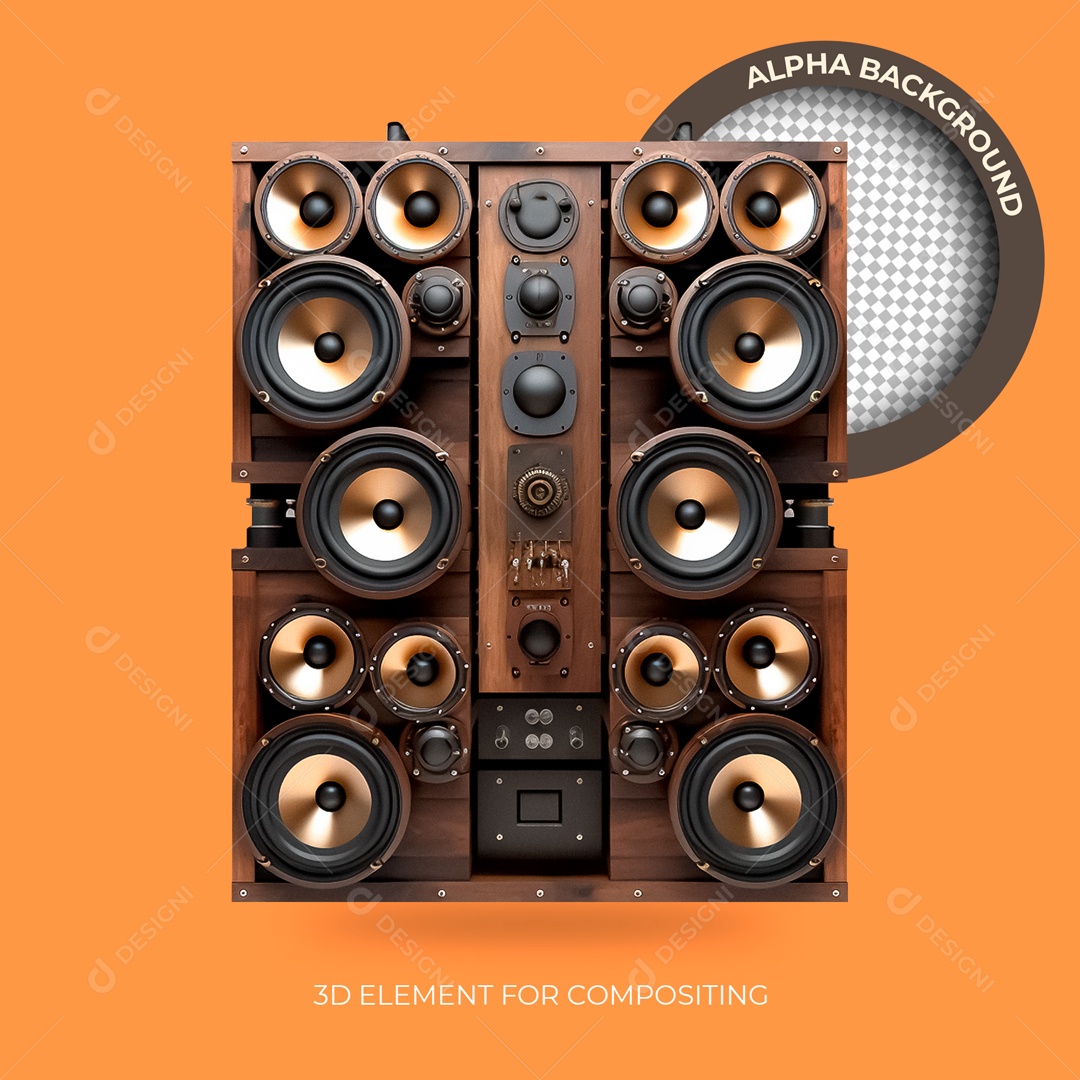 Caixa De Som Elemento 3D Para Composição PSD
