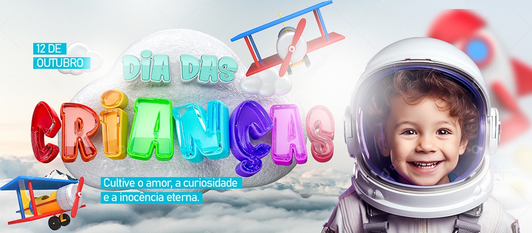 Social Media Banner Dia Das Crianças Loja de Brinquedos PSD Editável