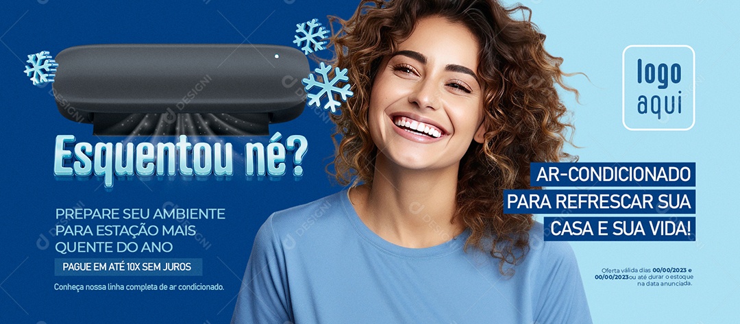 Banner Esquentou Né Ar Condicionado para Refrescar sua Casa e sua Vida Social Media PSD Editável