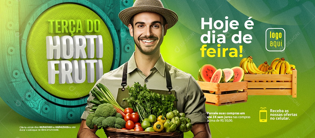 Banner Terça Do Hortifruti Hoje é Dia de Feira Social Media PSD Editável