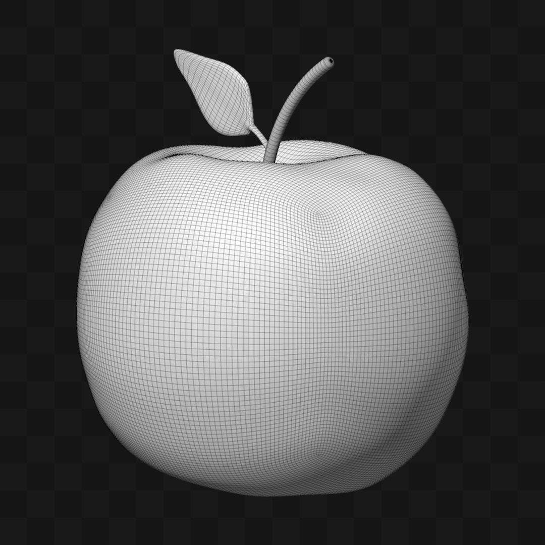 Maçã Cartoon Desenho - Modelo 3D