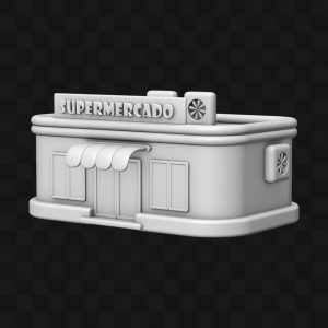 Supermercado Cartoon Desenho - Modelo 3D