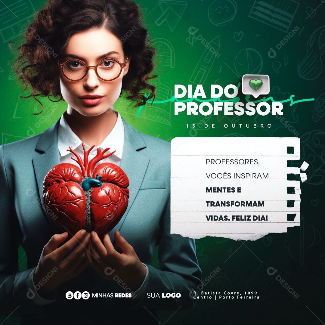 Social Media Dia Do Professor 15 de Outubro PSD Editável