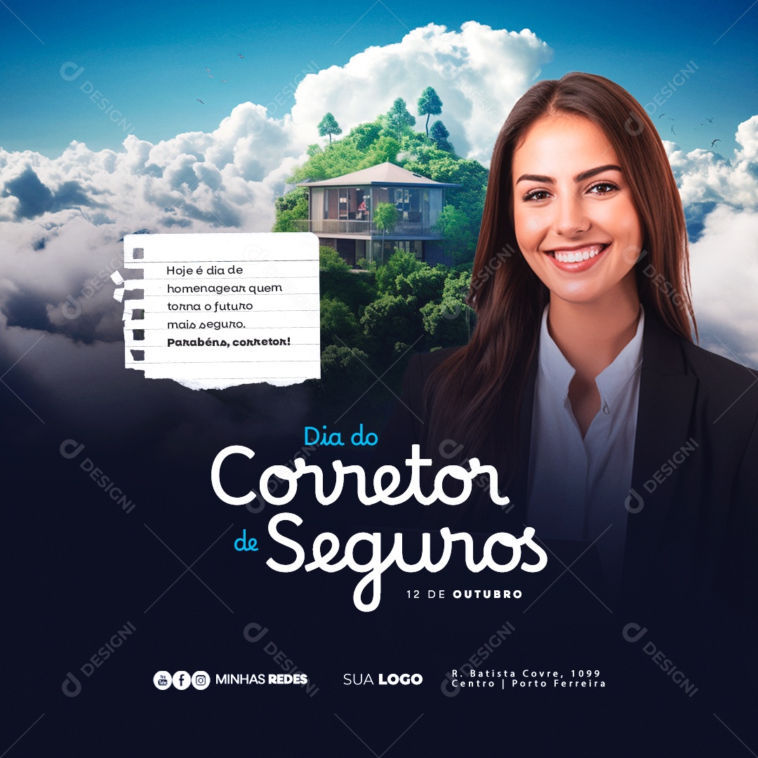 Dia do Corretor de Seguros 12 de Outubro Social Media PSD Editável