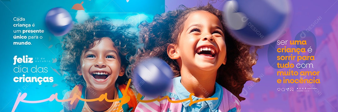 Carrossel Feliz Dia Das Crianças 12 de Outubro Social Media PSD Editável