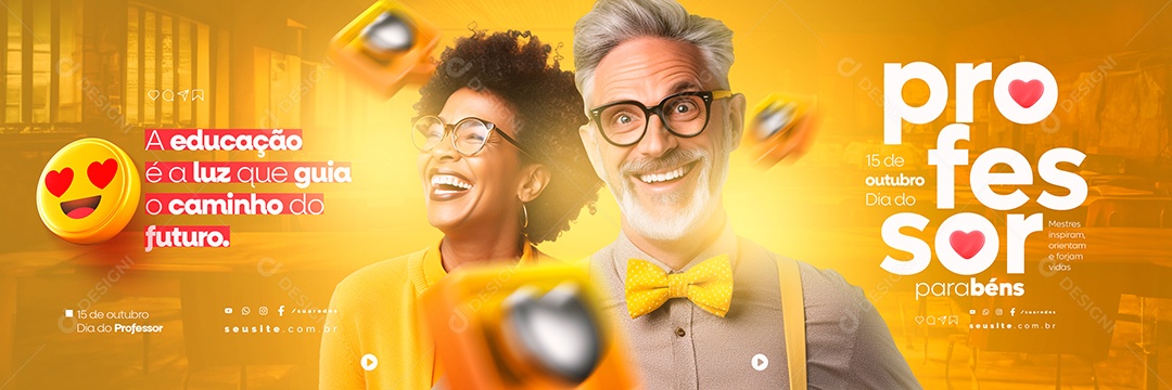 Carrossel Dia Do Professor A Educação é a Luz que Guia o Caminho do Futuro Social Media PSD Editável