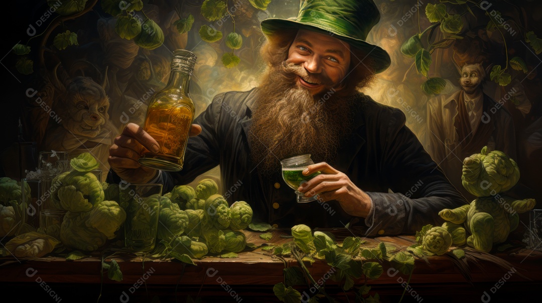 Dia de São Patrício, um dia de orgulho para a Irlanda, 17 de março Generative AI.