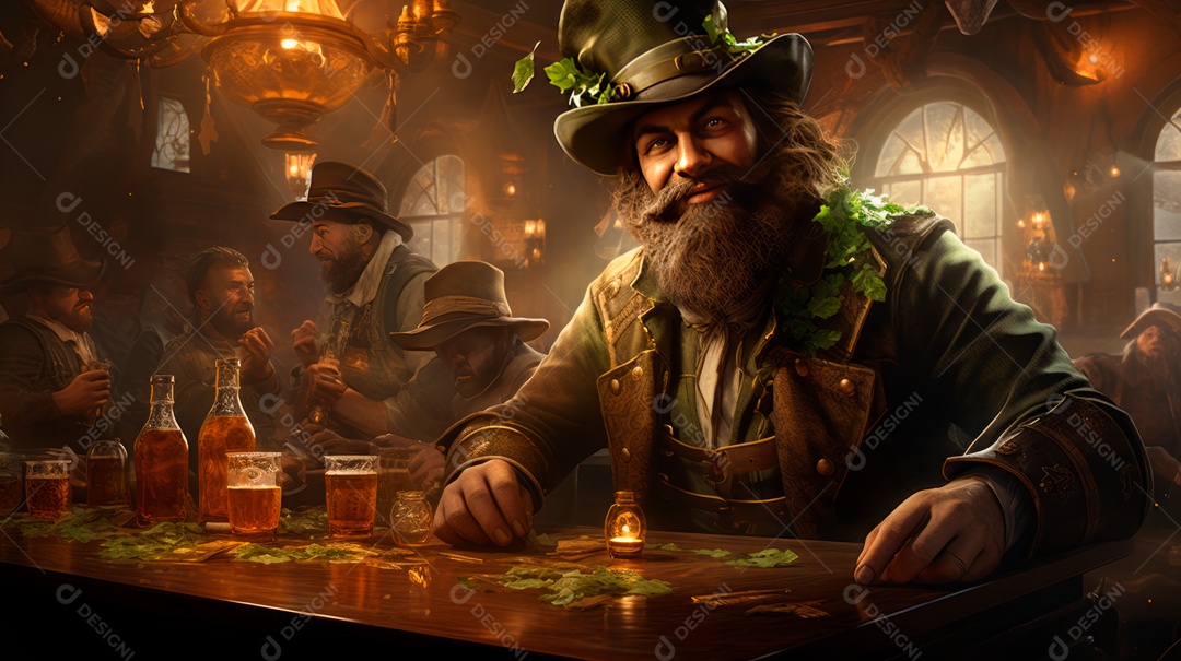 Dia de São Patrício, um dia de orgulho para a Irlanda, 17 de março Generative AI.