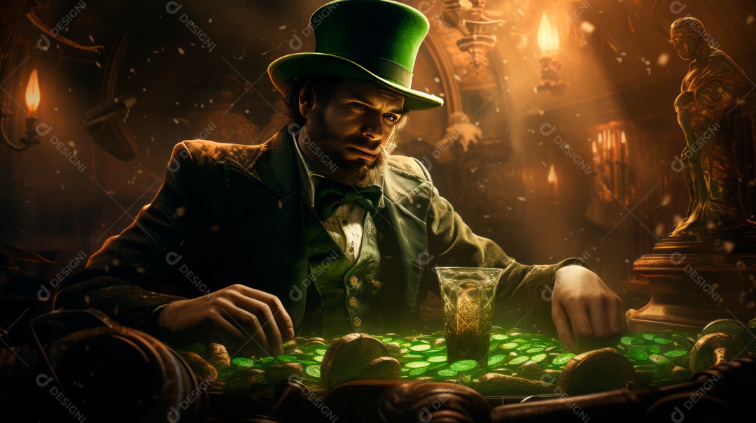 Dia de São Patrício, um dia de orgulho para a Irlanda, 17 de março Generative AI.