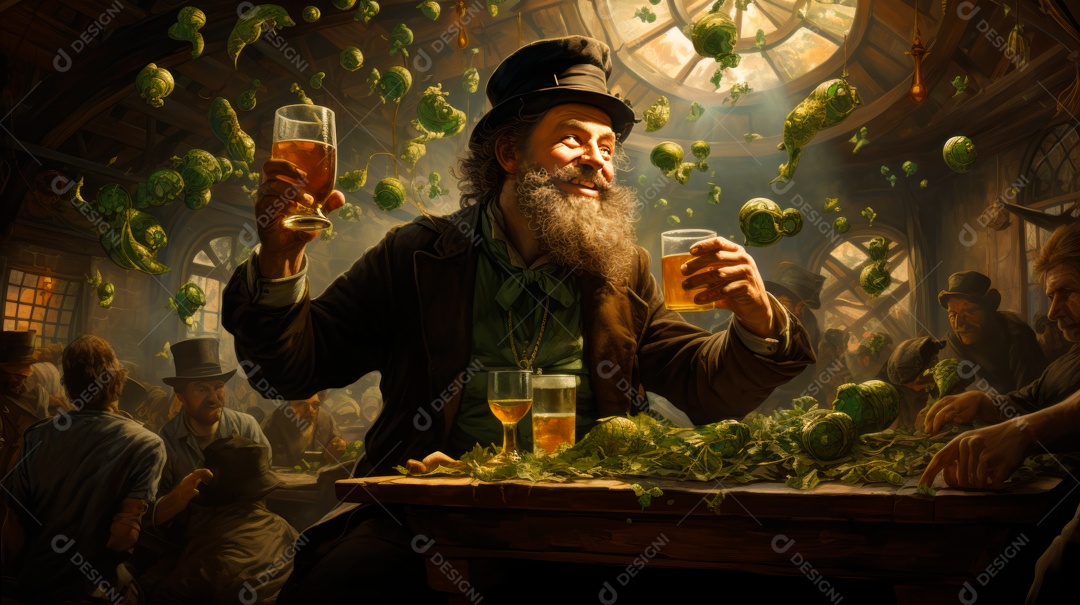 Dia de São Patrício, um dia de orgulho para a Irlanda, 17 de março Generative AI.