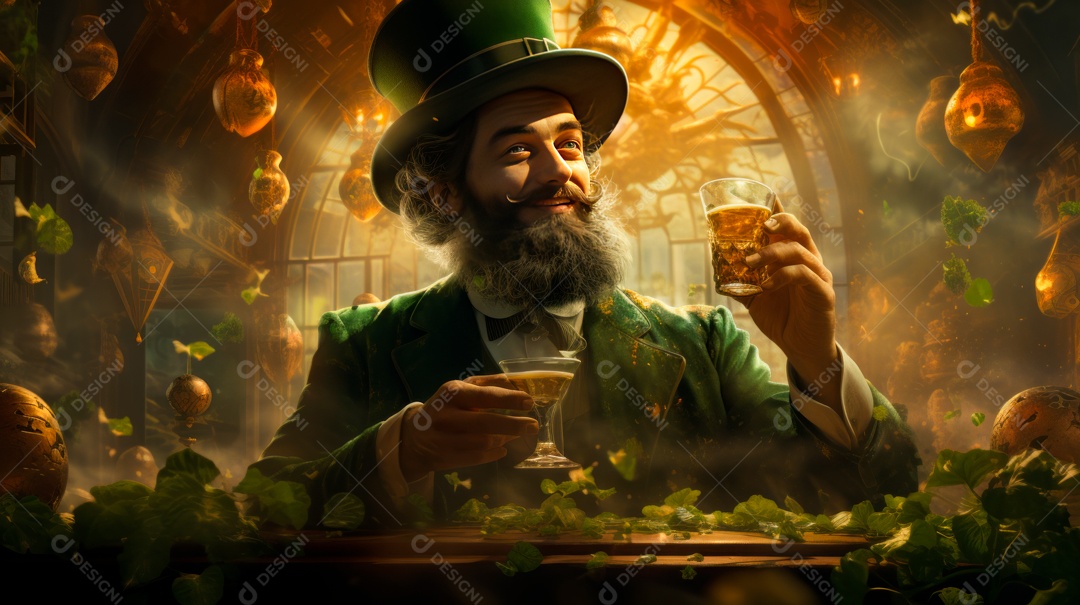 Dia de São Patrício, um dia de orgulho para a Irlanda, 17 de março Generative AI.