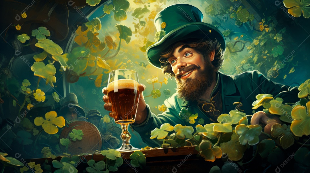 Dia de São Patrício, um dia de orgulho para a Irlanda, 17 de março Generative AI.