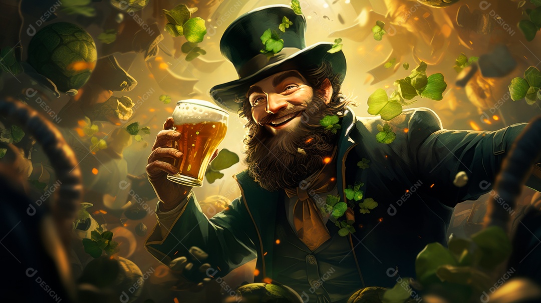 Dia de São Patrício, um dia de orgulho para a Irlanda, 17 de março Generative AI.