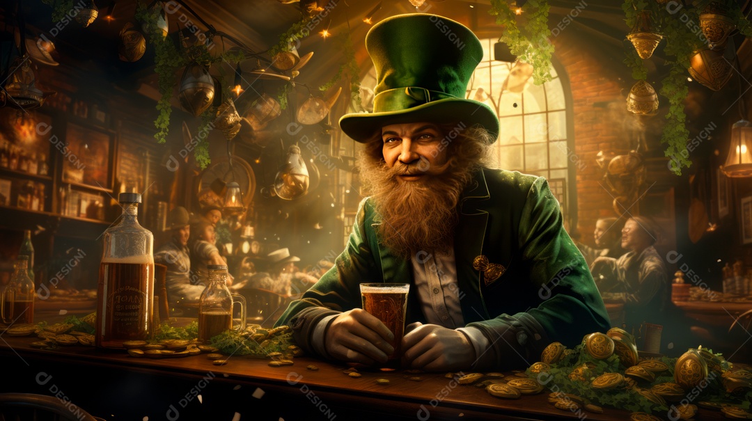 Dia de São Patrício, um dia de orgulho para a Irlanda, 17 de março Generative AI.