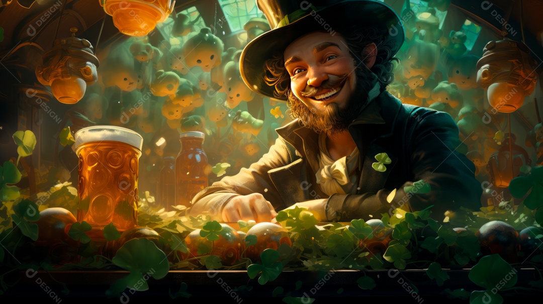 Dia de São Patrício, um dia de orgulho para a Irlanda, 17 de março Generative AI.