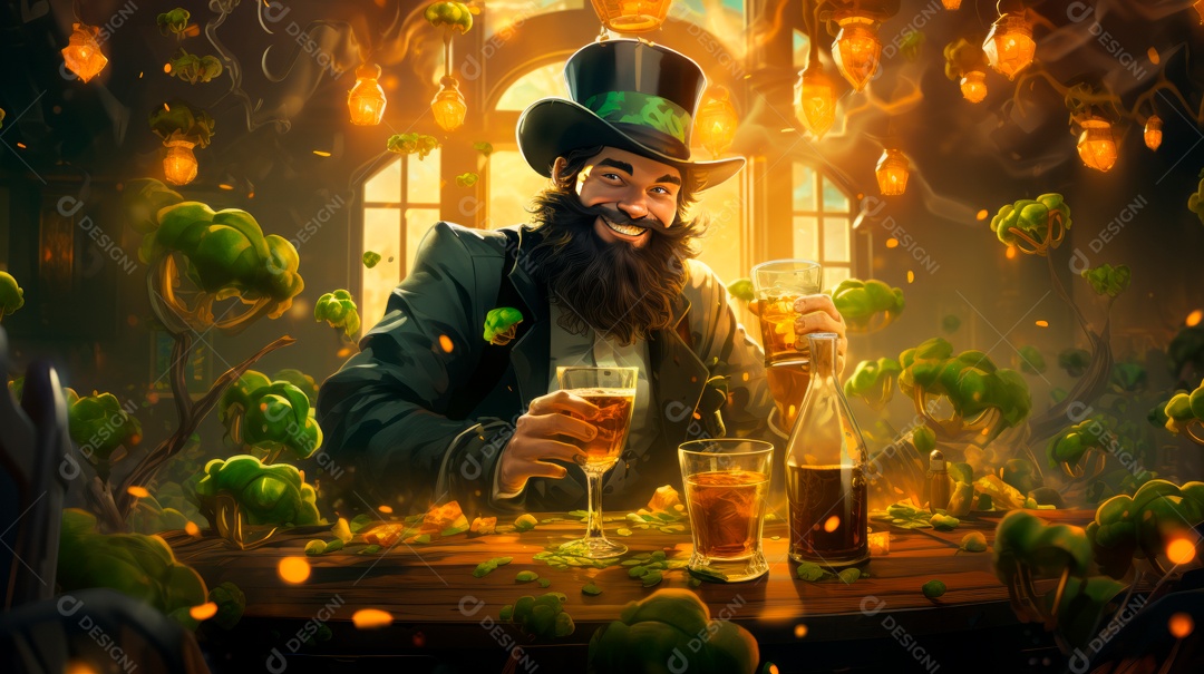 Dia de São Patrício, um dia de orgulho para a Irlanda, 17 de março Generative AI.