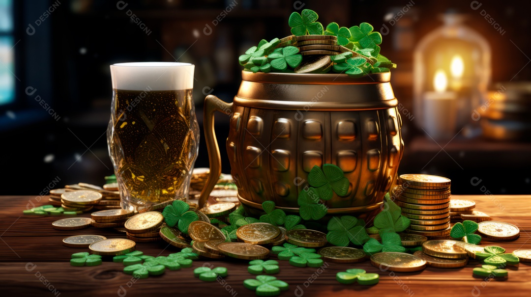 Dia de São Patrício, um dia de orgulho para a Irlanda, 17 de março Generative AI.