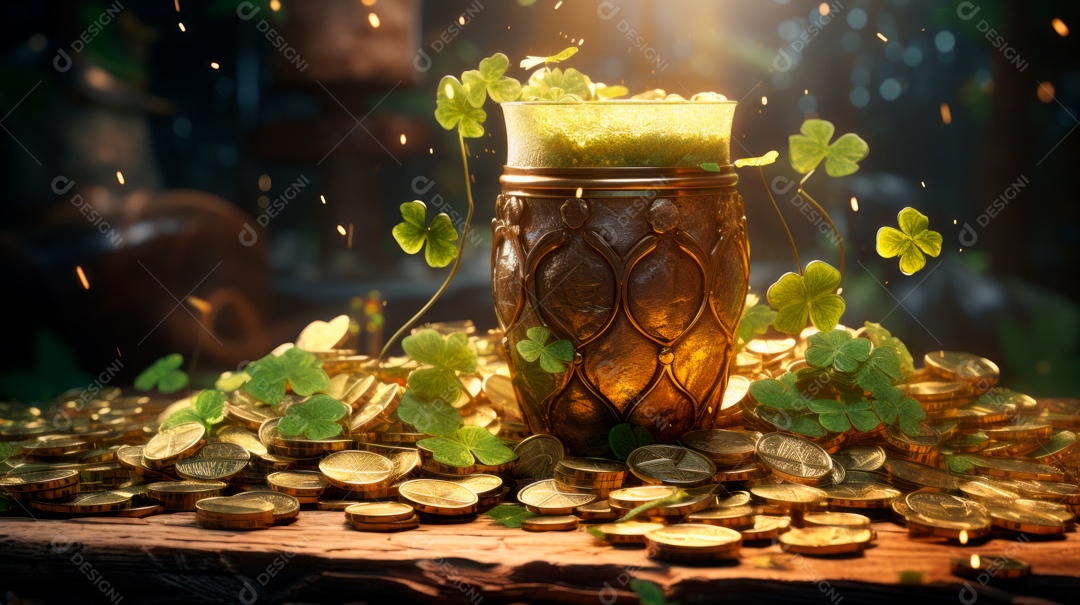 Dia de São Patrício, um dia de orgulho para a Irlanda, 17 de março Generative AI.