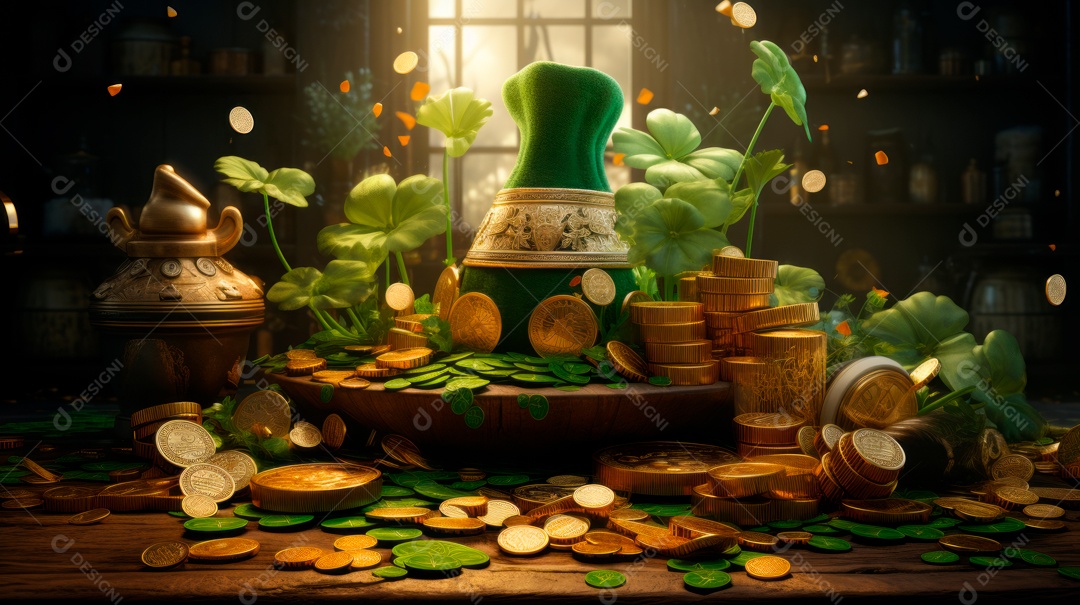 Dia de São Patrício, um dia de orgulho para a Irlanda, 17 de março Generative AI.