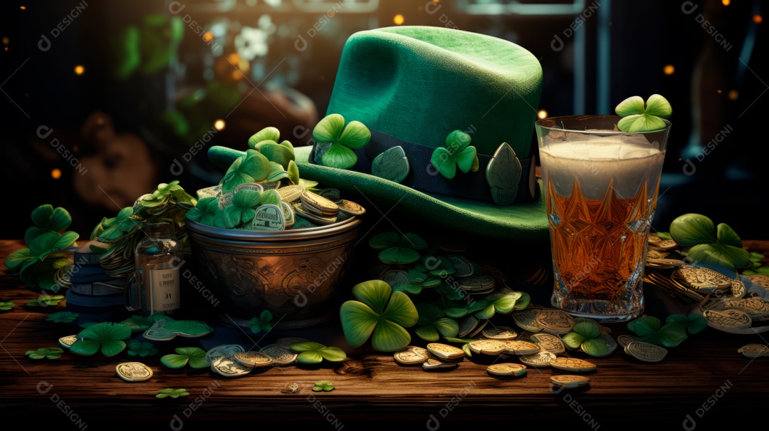 Dia de São Patrício, um dia de orgulho para a Irlanda, 17 de março Generative AI.