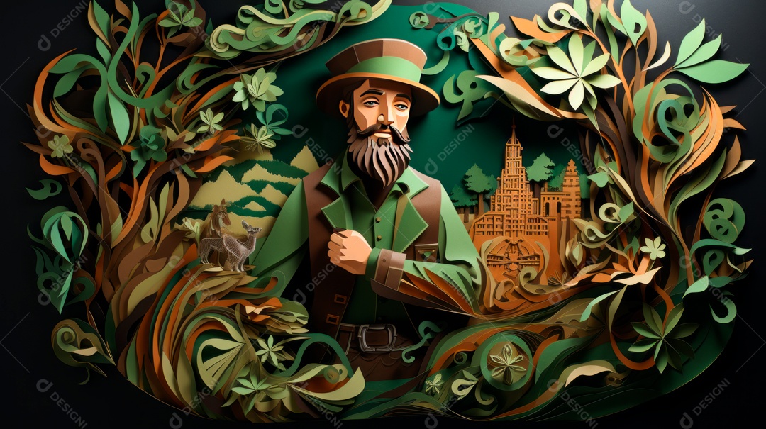 Dia de São Patrício, um dia de orgulho para a Irlanda, 17 de março Generative AI.