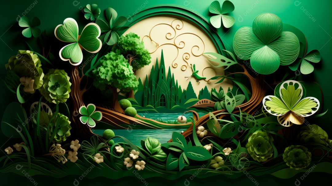 Dia de São Patrício, um dia de orgulho para a Irlanda, 17 de março Generative AI.