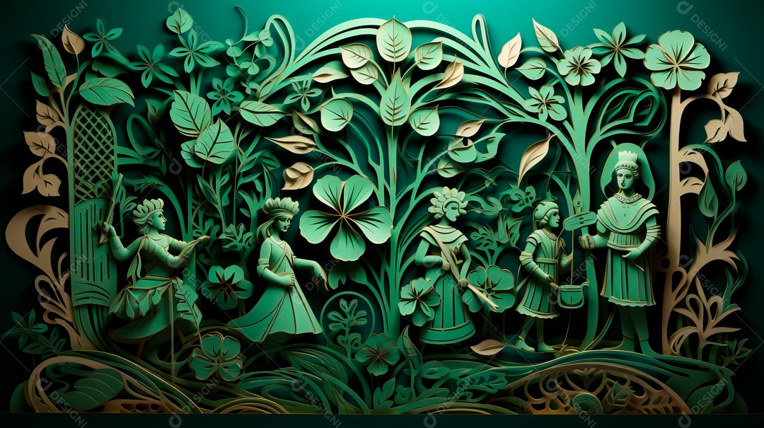 Dia de São Patrício, um dia de orgulho para a Irlanda, 17 de março Generative AI.