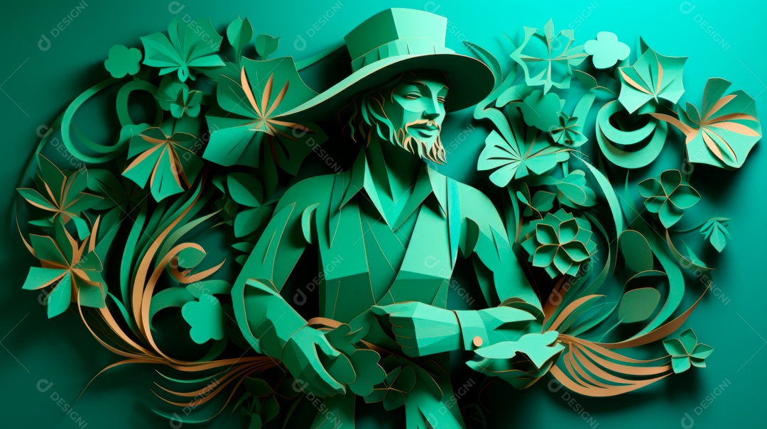 Dia de São Patrício, um dia de orgulho para a Irlanda, 17 de março Generative AI.