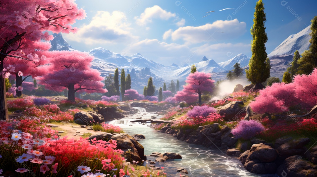 Linda paisagem campo verde.