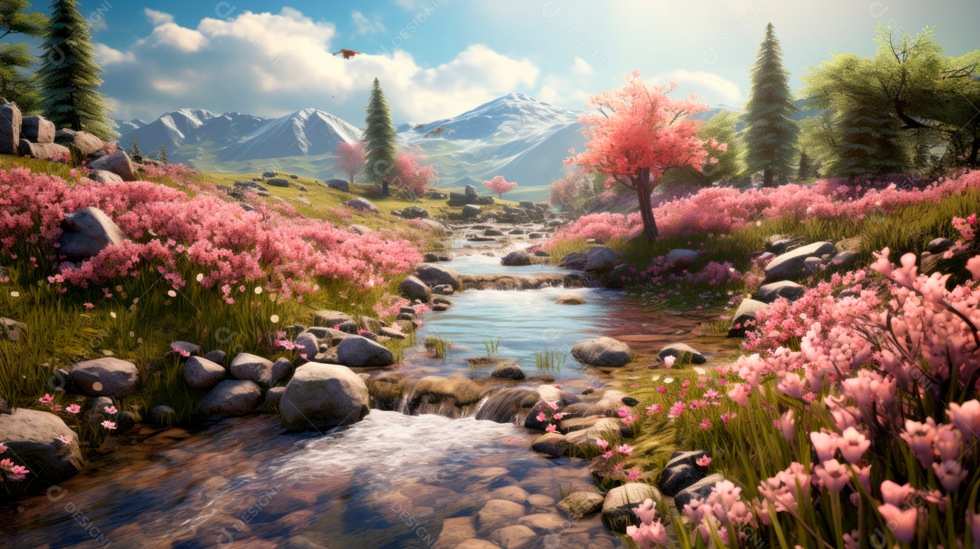 Linda paisagem campo verde.