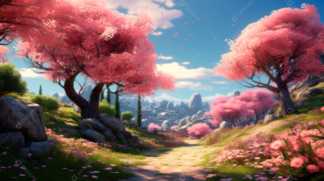 Linda paisagem campo verde.