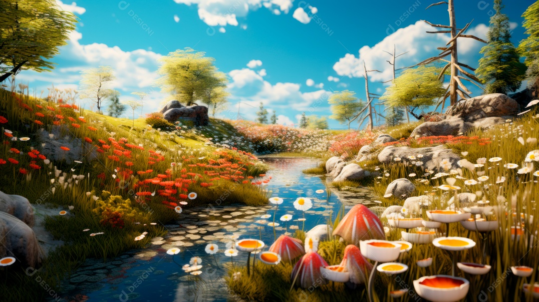 Linda paisagem campo verde.