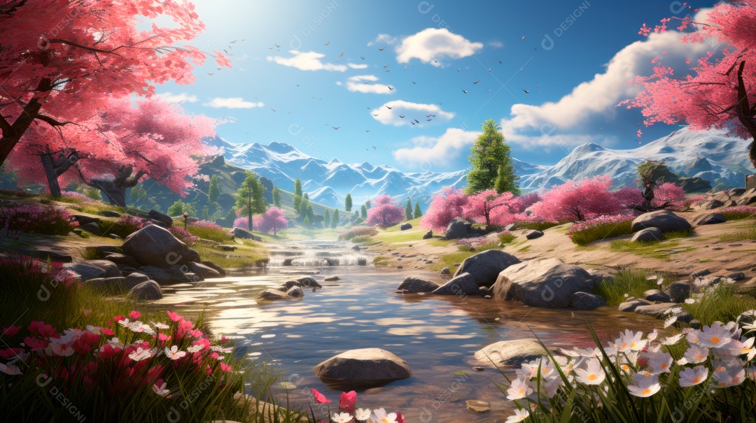 Linda paisagem campo verde.