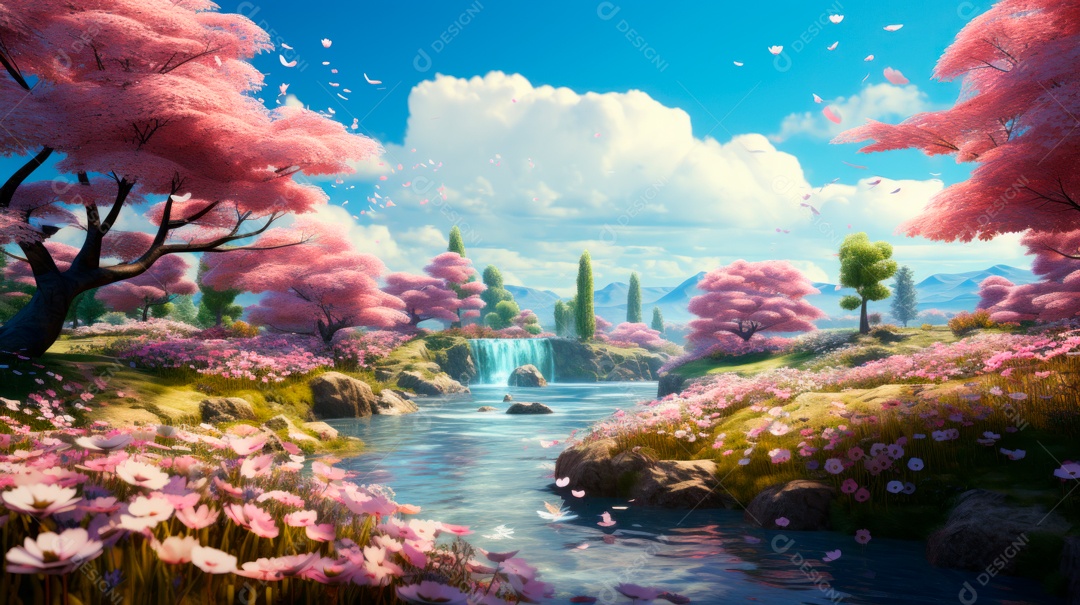 Linda paisagem campo verde.