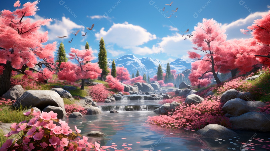 Linda paisagem campo verde.