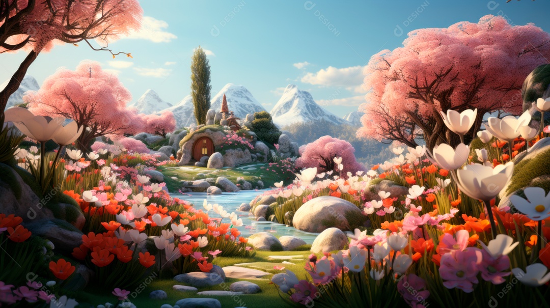 Linda paisagem campo verde.