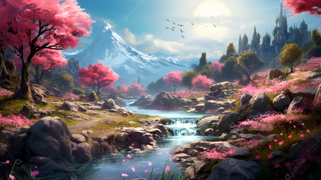 Linda paisagem campo verde.