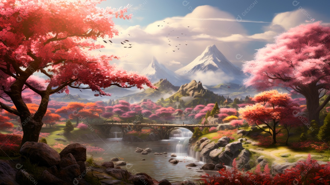 Linda paisagem campo verde.