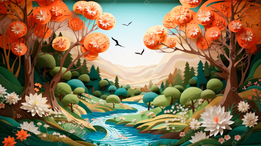 Linda paisagem campo verde.