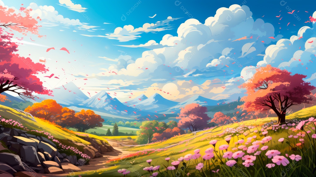 Linda paisagem campo verde.