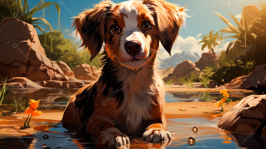 Lindo cachorro fofo.