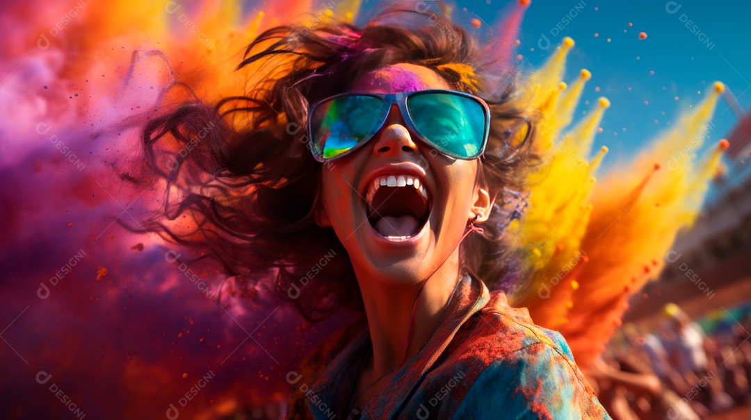 Festival Holi 25 de março IA generativa.