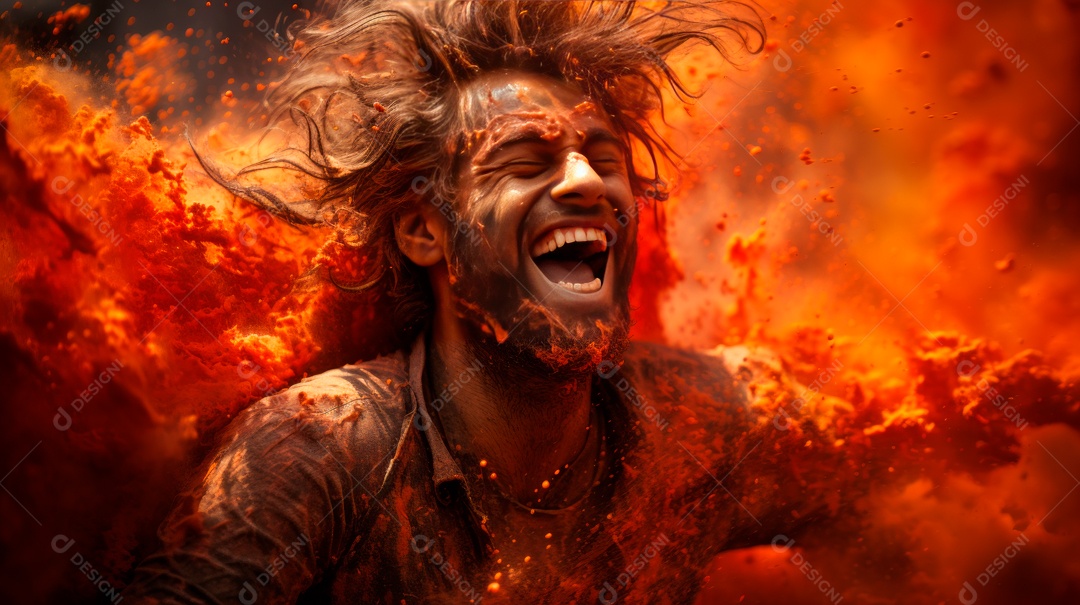 Festival Holi 25 de março IA generativa.