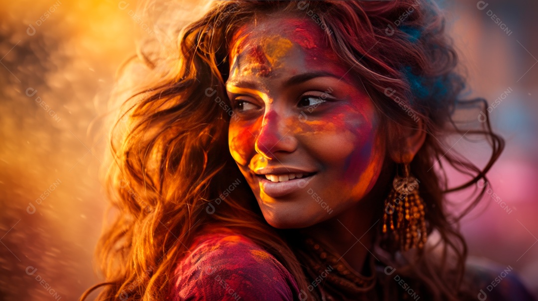 Festival Holi 25 de março IA generativa.