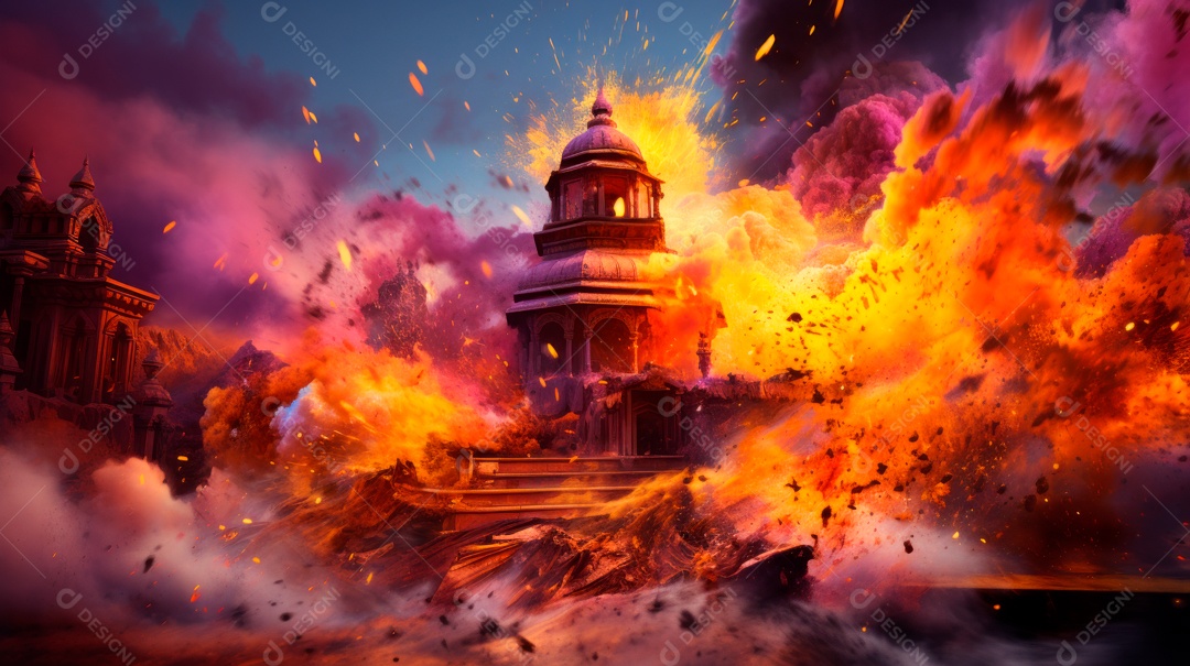 Festival Holi 25 de março IA generativa.