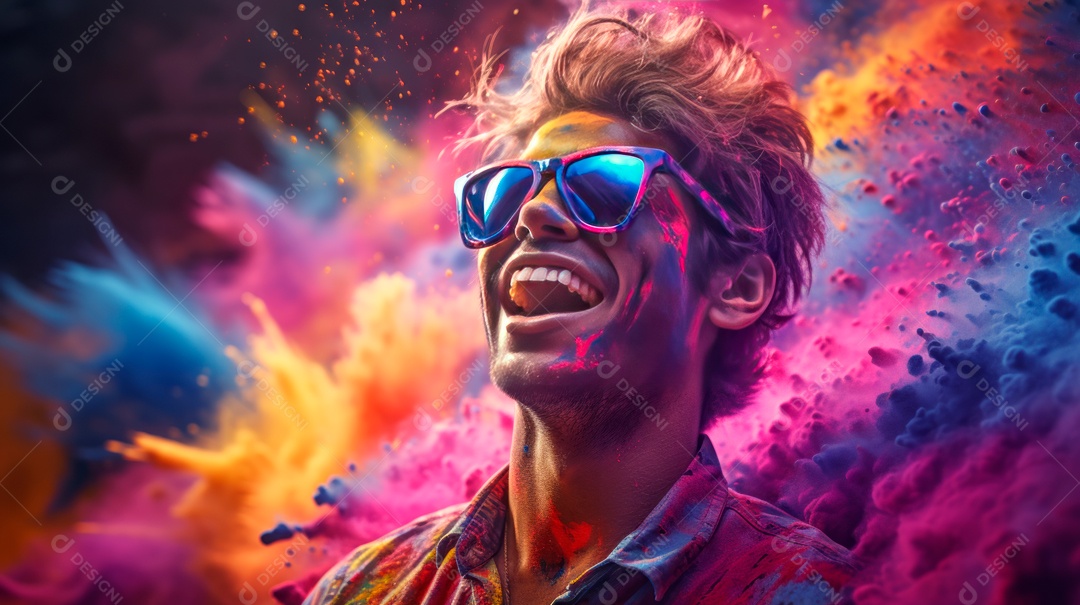 Festival Holi 25 de março IA generativa.