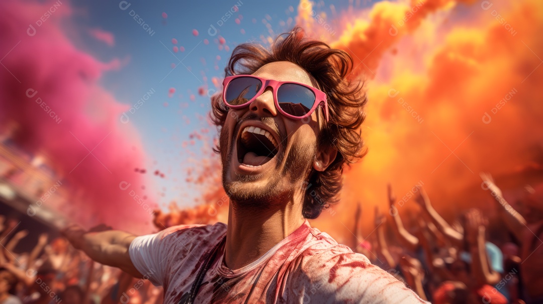 Festival Holi 25 de março IA generativa.