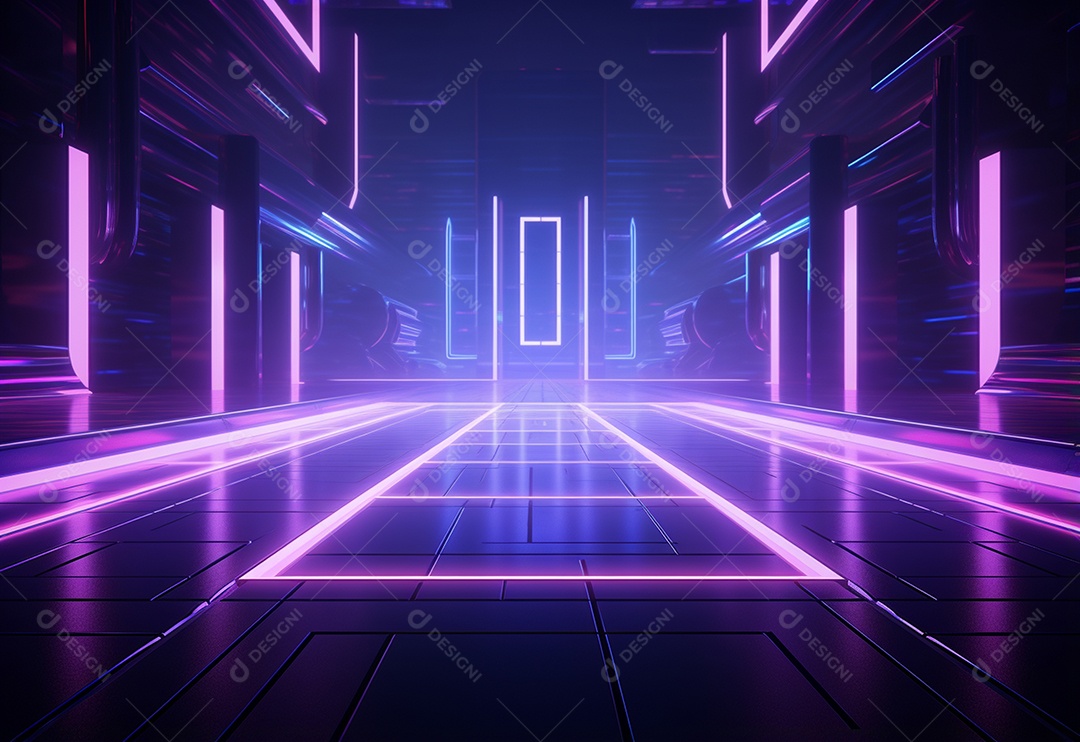 Imagem realista de fundo futurista iluminado por néon, ultra hd, design alto muito detalhado