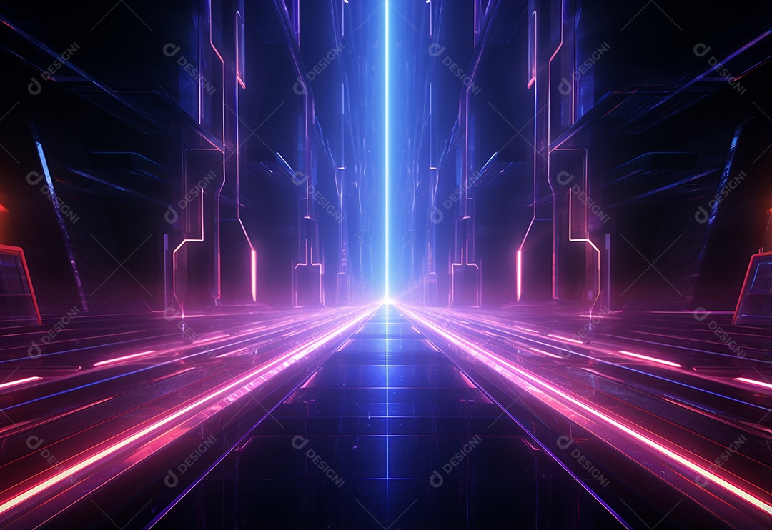 Imagem realista de fundo futurista iluminado por néon, ultra hd, design alto muito detalhado